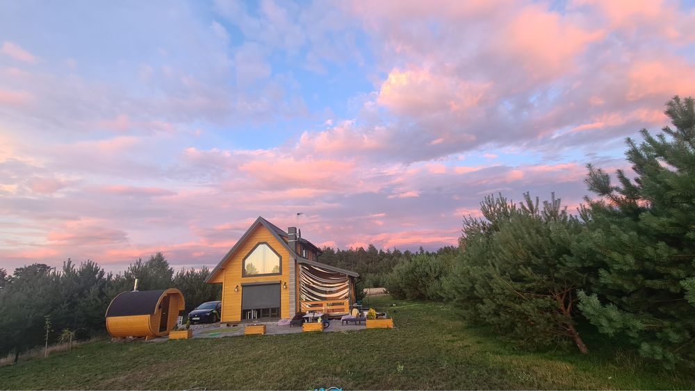 Wynajem domku z sauną i kominkiem dla 10 osób, blisko jezior i rzeki