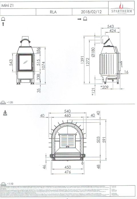Wkład kominkowy Mini Z1-10kW Spartherm