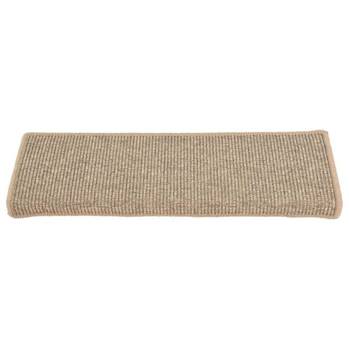 vidaXL Samoprzylepne nakładki na schody, 15szt., ciemny beż, 65x21x4cm