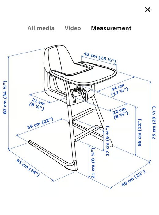 Krzesełko do karmienia Ikea Langur, krzesło wysokie