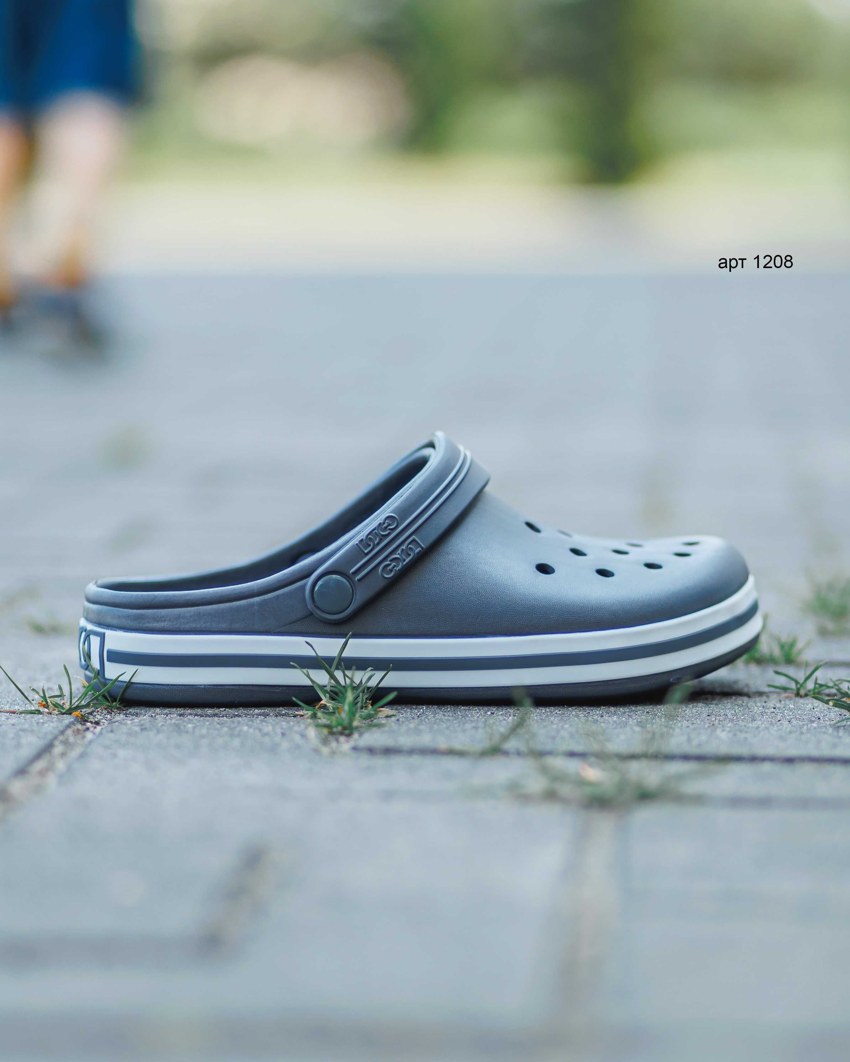 Крокси чоловічі 41-45 Crocs Roks Grey / Кроксы мужские серые