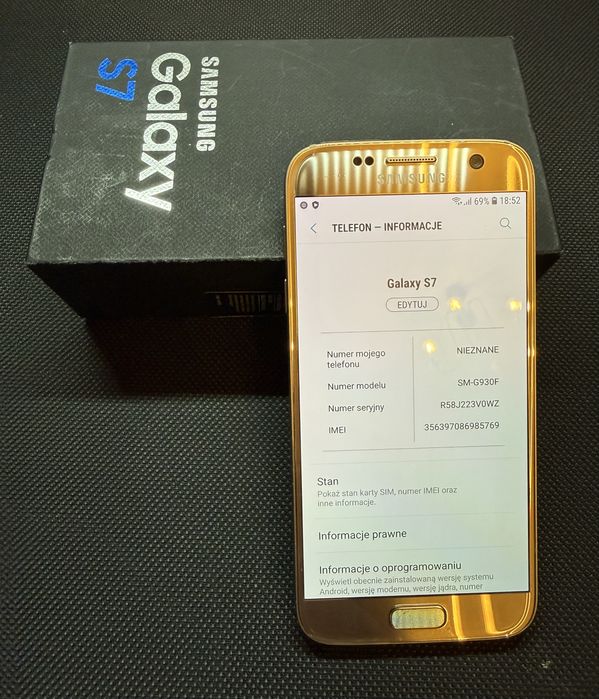 Samsung Galaxy S7 – sprawny, bez blokady SIM, z pudełkiem