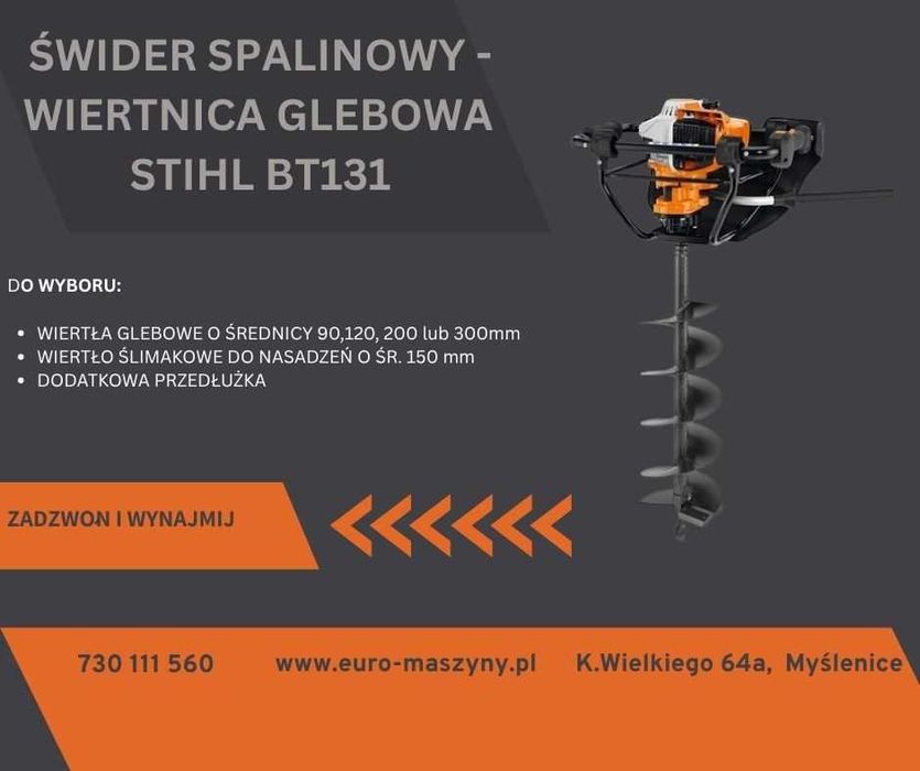 Spalinowy świder - wiertnica glebowa wynajem !