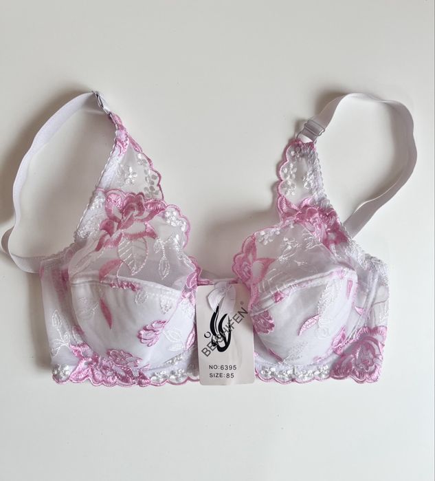 Мережевний бюстгальтер з напівмʼякою чашкою на бавовняній підкладці