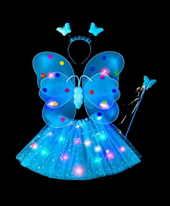 Костюм карнавальний для дівчинки з Крилами Метелика з батарейками
