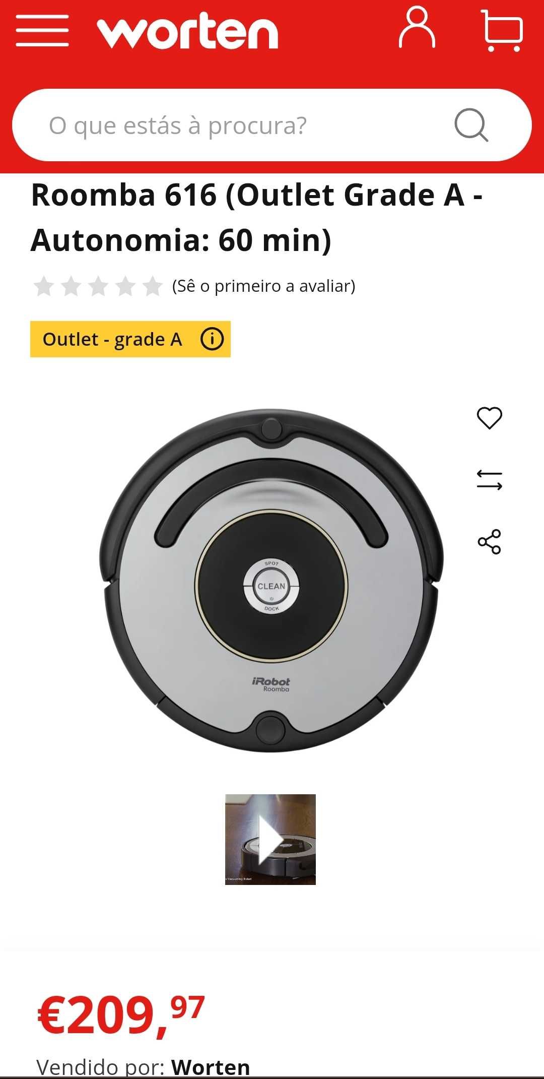 Aspirador roomba IRobot em excelente estado