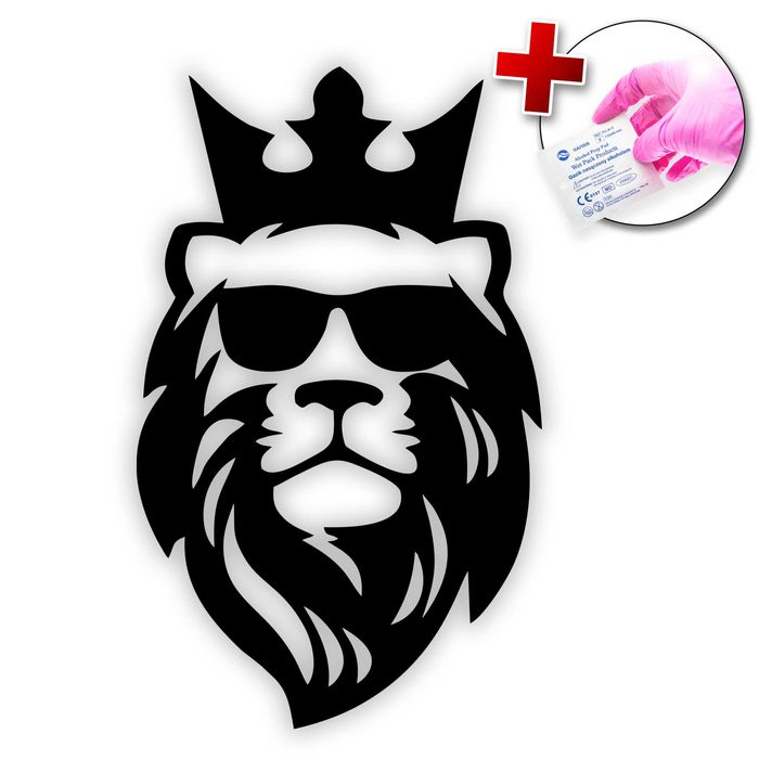 Naklejka LION KING, KRÓL LEW - 14x8cm - na telefon, laptop, samochód