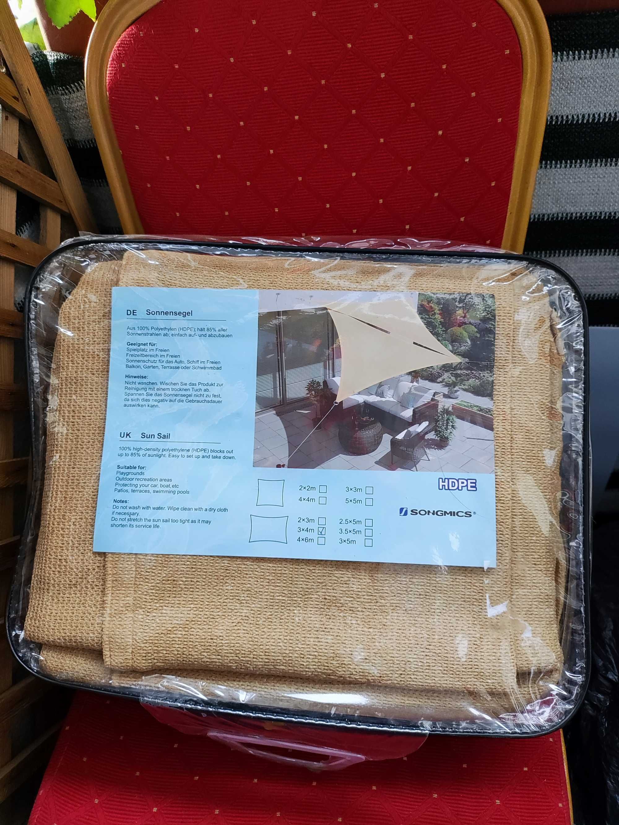Żagiel Przeciwsłoneczny Daszek osłona przed słońcem na balkon taras