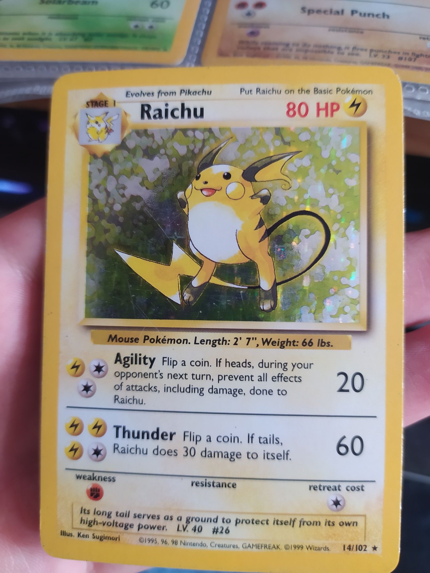 Karta pokemon base set Holo - Raichu