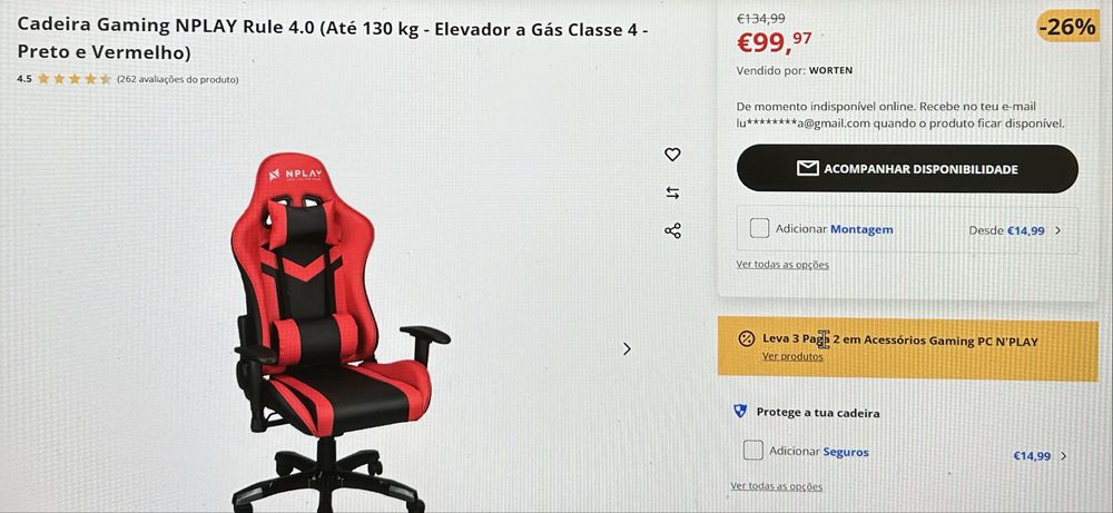 Cadeira Gaming NPLAY Rule 4.0