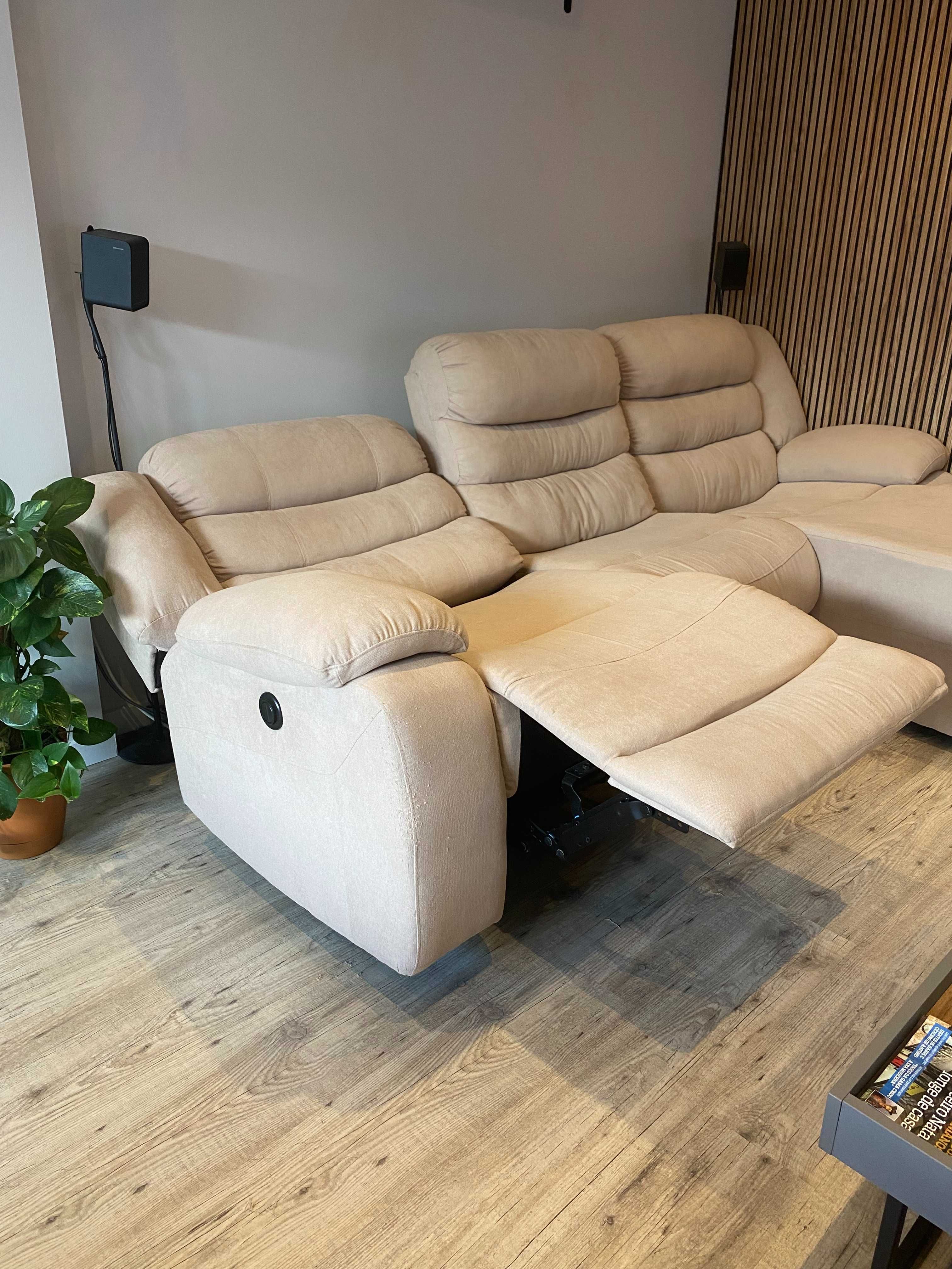 Sofá com chaise longue + relax