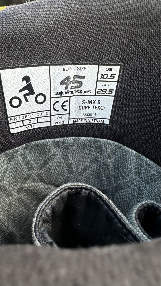 Buty motocyklowe Alpinestars S-MX 6 GoreTex rozm.45
