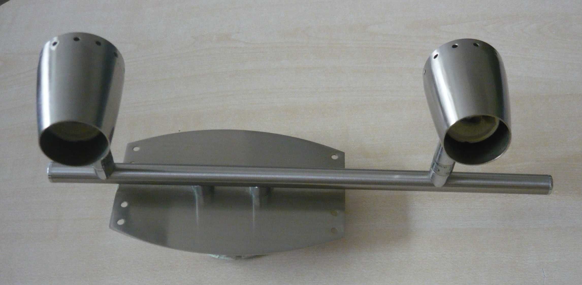 lampa sufitowa  ścienna spot 2  srebrna metalowa