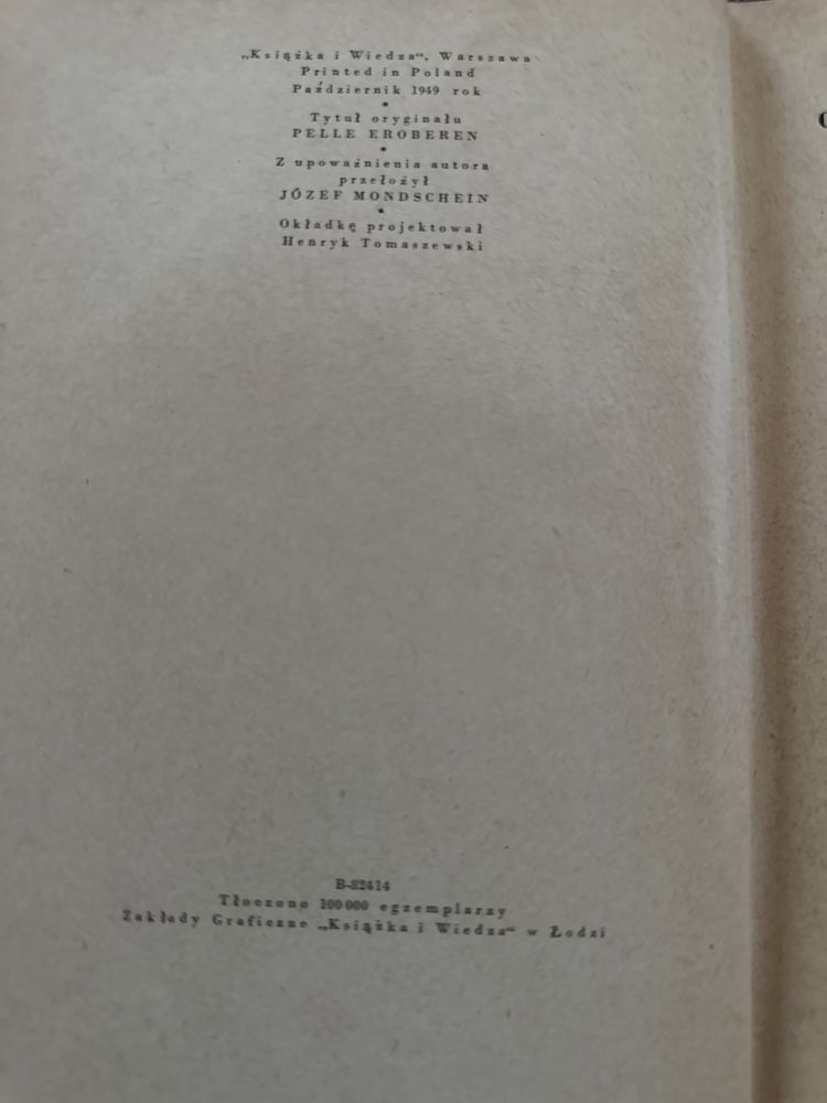 Marcin Andersen Nexo „Pelle Zwycięzca” wyd. 1949 r.