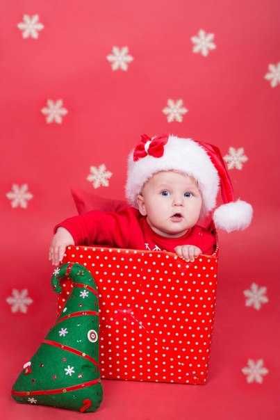 Дитяча шапка Санта Клауса червона з бантиком Від 0 до 12 років Україна