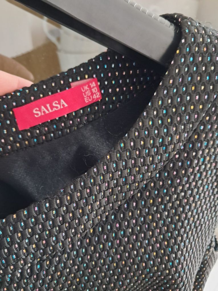 Salsa sukienka elegancka mini 42 wypada mniejsza. Super holograficzne