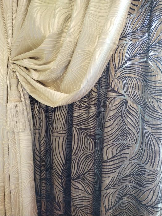 Штори для зали з декором (без тюлі)