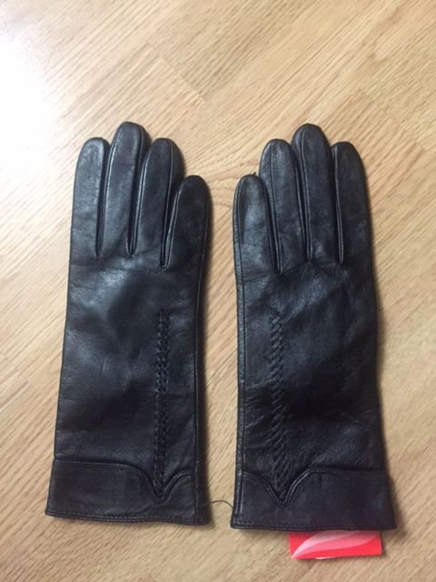 Rękawiczki skórzane czarne,damskie, skóra naturalna S/M NOWE