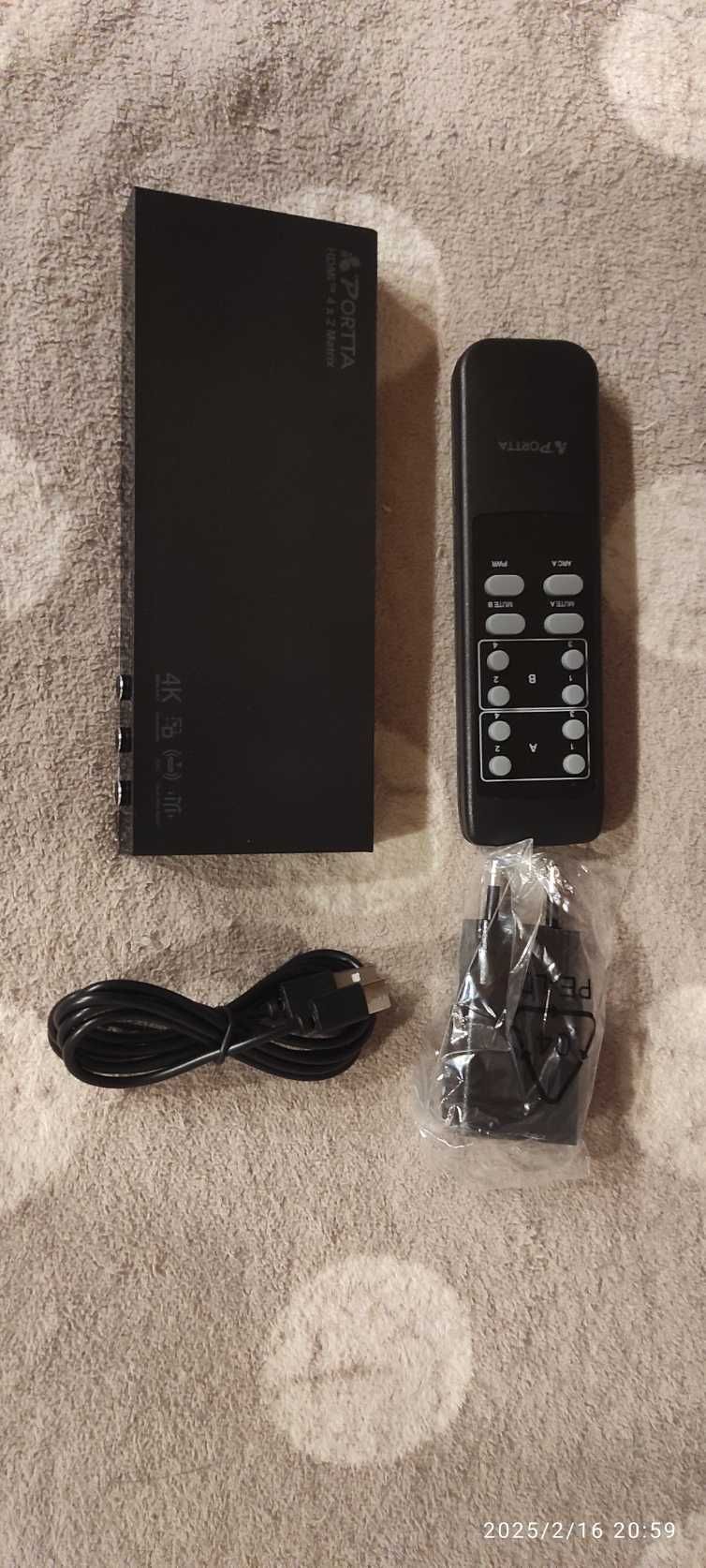 4K 60Hz HDMI Matrix 4x2, PORTTA 4 w 2 Out Switch Splitter L538