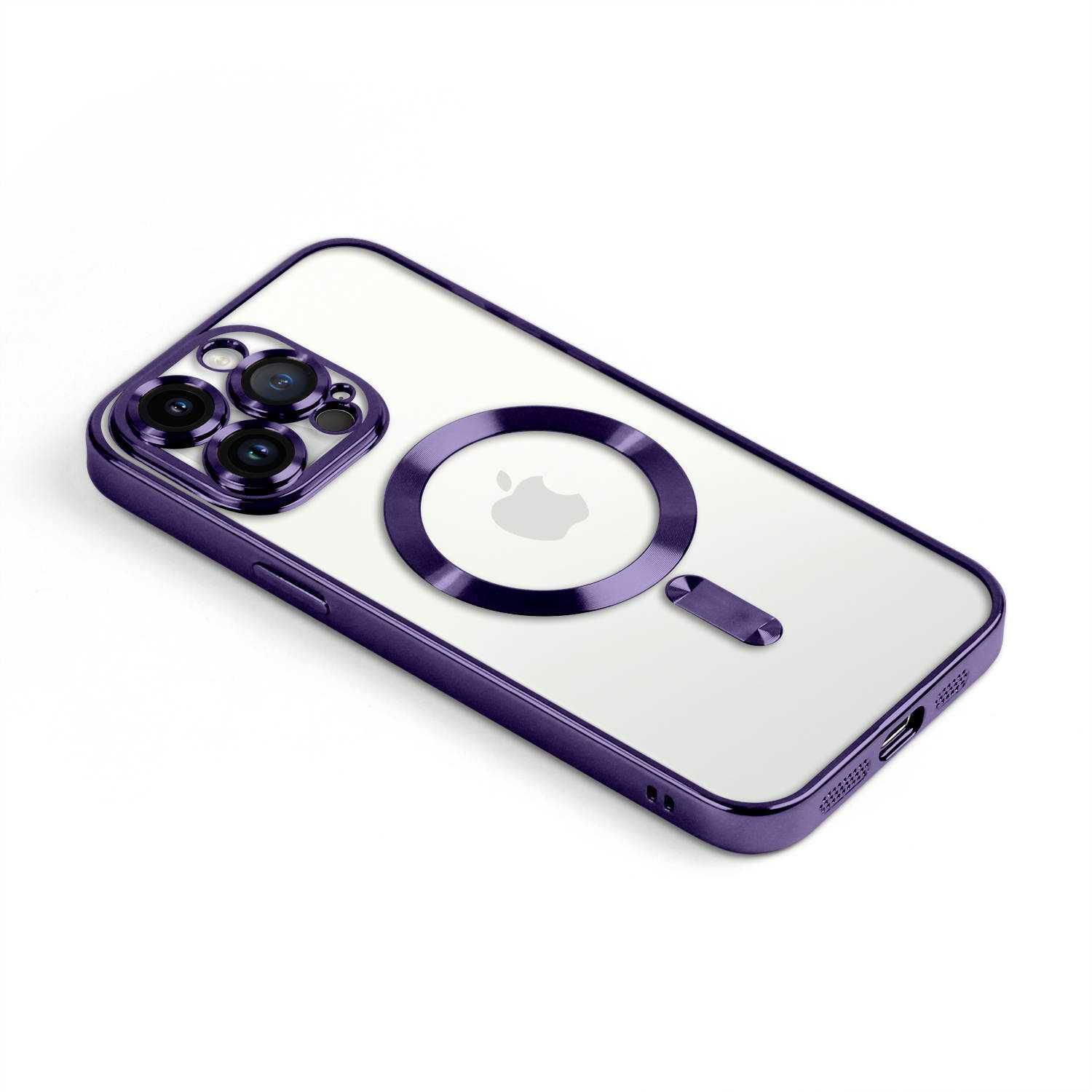 Etui Silikonowe Iphone 13/14/15Plus Pro Max Magnetyczne Ciemna Purpura