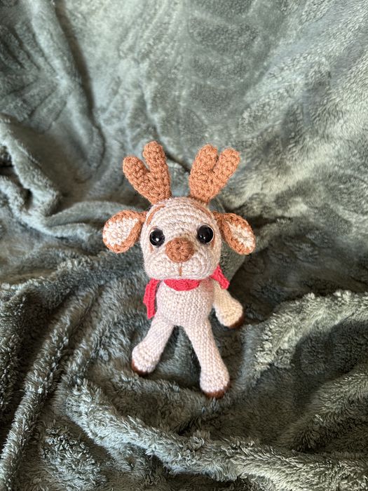 Renifer szydełkowy ozdoba świąteczna