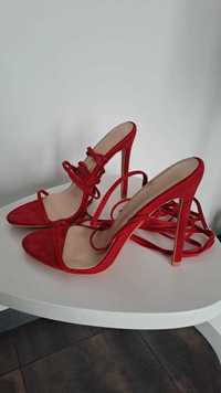 Sandałki szpilki czerwone  rozmiar 36 NOWE