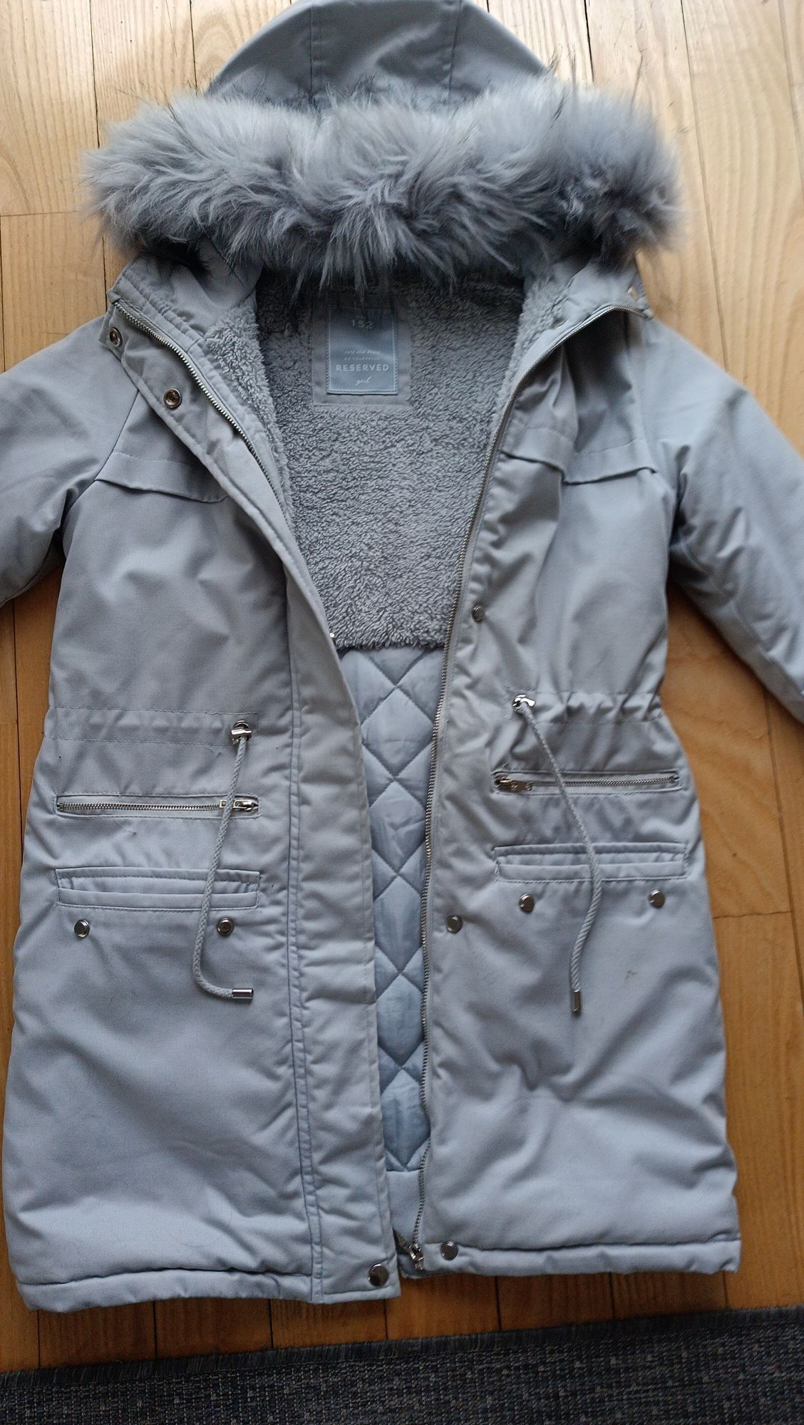 Płaszcz zimowy, długa kurtka Reserved rozmiar 152