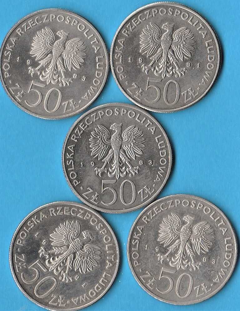PRL-Monety okolicznosciowe-nominale -50 zl