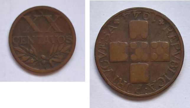 Moeda 20 centavos 1944