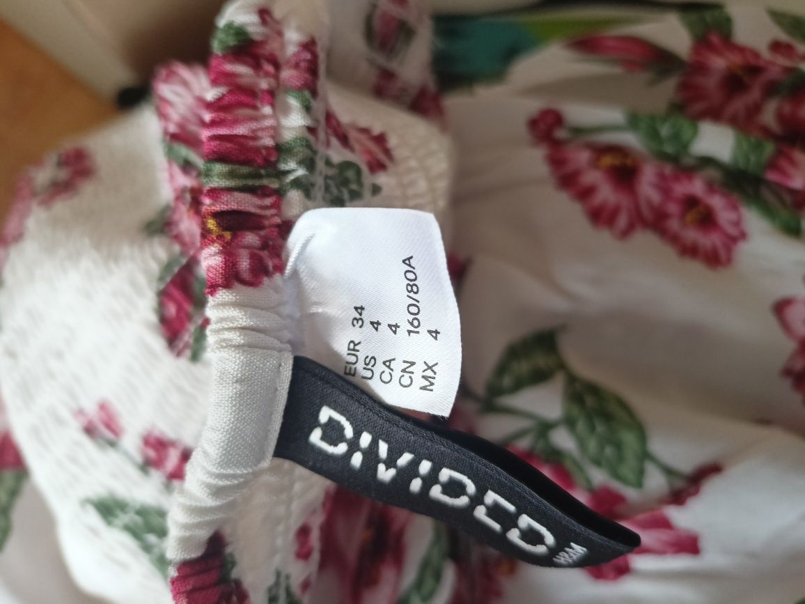 Krótka sukienka w kwiaty Boho h&m rozmiar XS 34