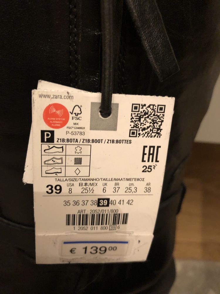 Zara kozaki w stylu jeździeckim 39