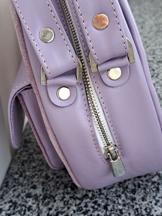 Сумка з натуральної замші та шкіри