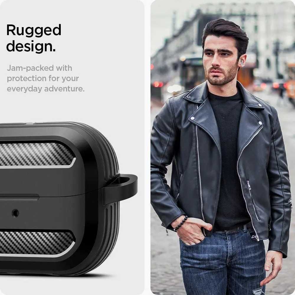 Чехол Spigen Rugged Armor case для Galaxy Buds 3 / 3 Pro Matte Black
