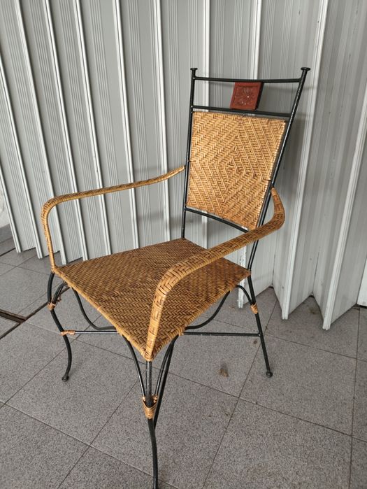 Conjunto de 6 cadeiras em ferro fundido e verga - interior/exterior