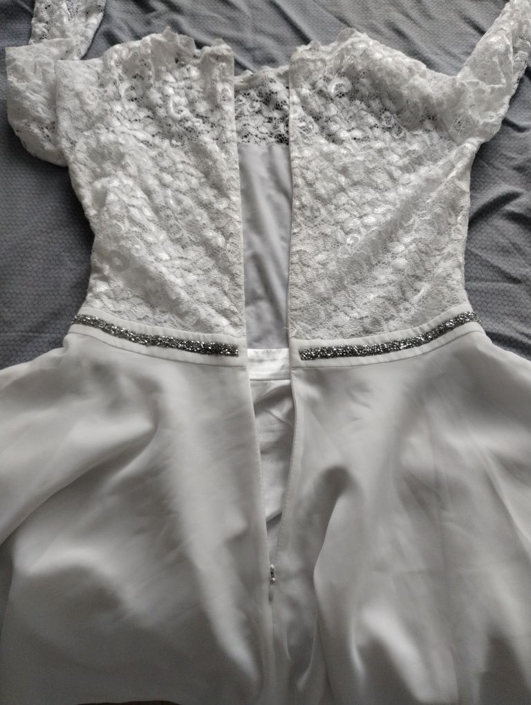 Suknia ślubna Swing, biała sukienka koktajlowa, rozmiar M