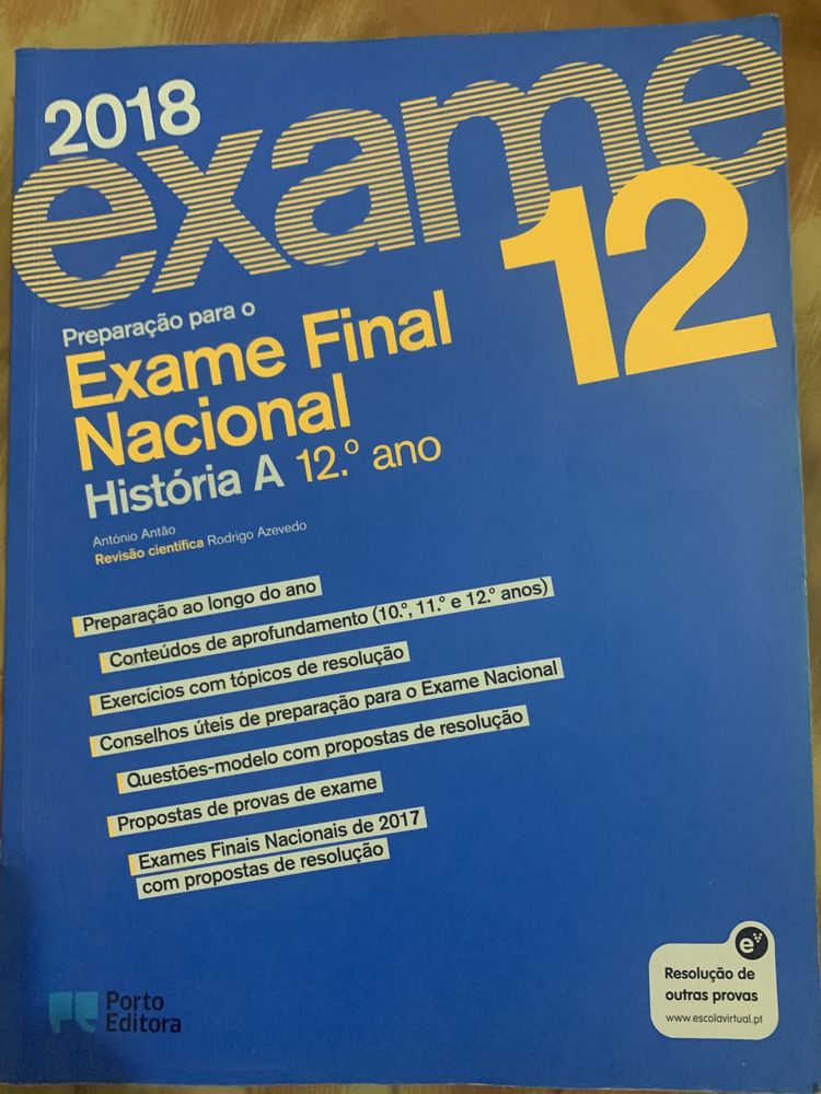 Vendo livro para preparação de exames História A 12.ano