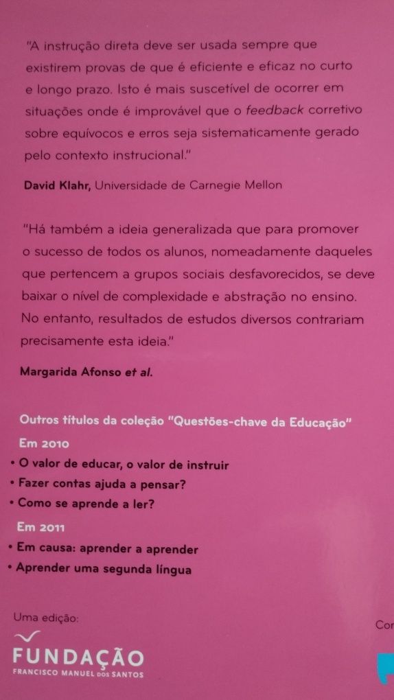 Livros Fundação Francisco Manuel dos Santos-Questões-Chave da Educação