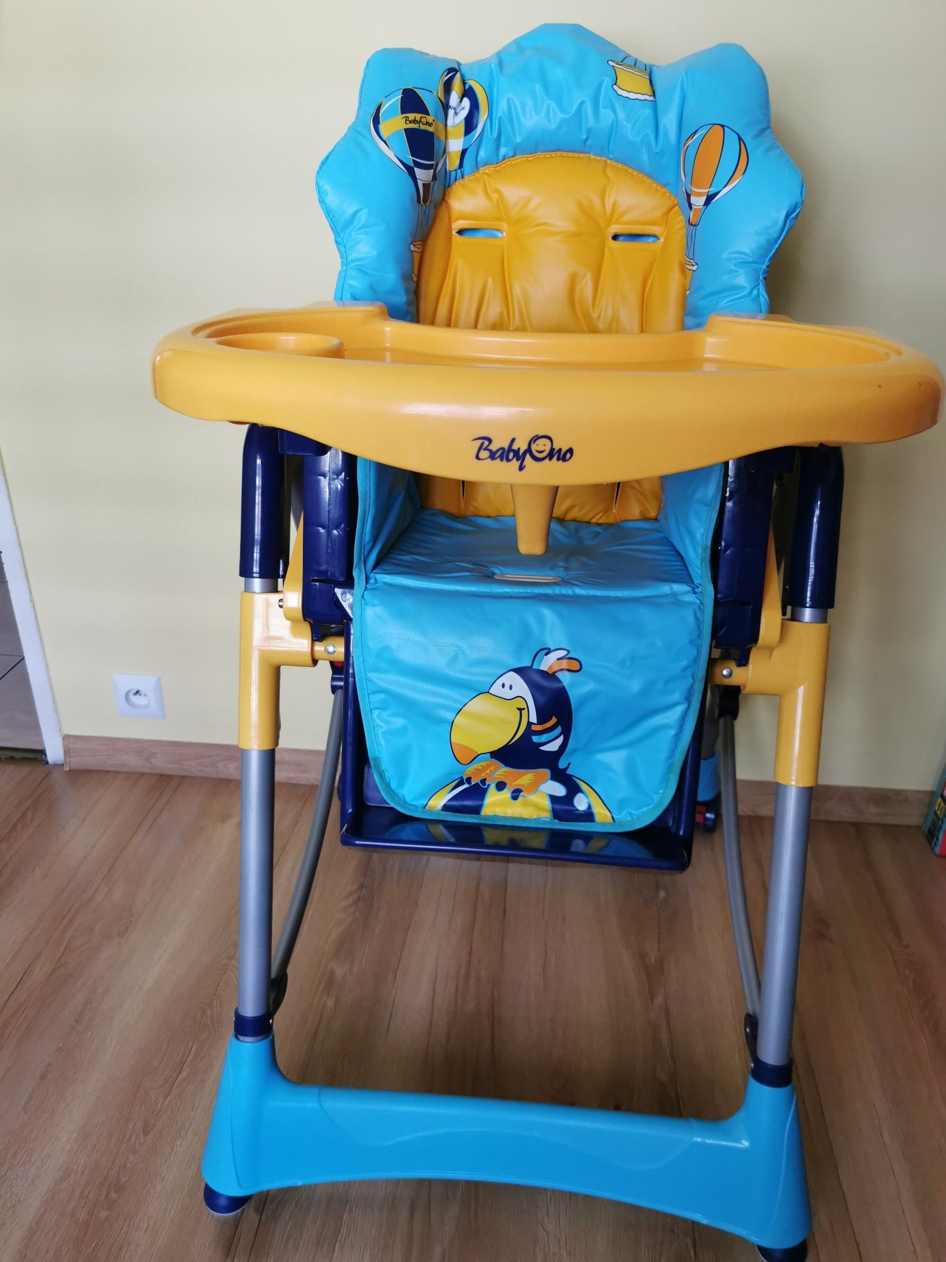 BabyOno krzesło do karmienia REGULOWANE wysokość pochyłość + 2 stoliki