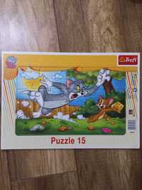 Trefl, puzzle, Tom i Jerry, ramkowe Smakowity ser, 15 elementów 4+