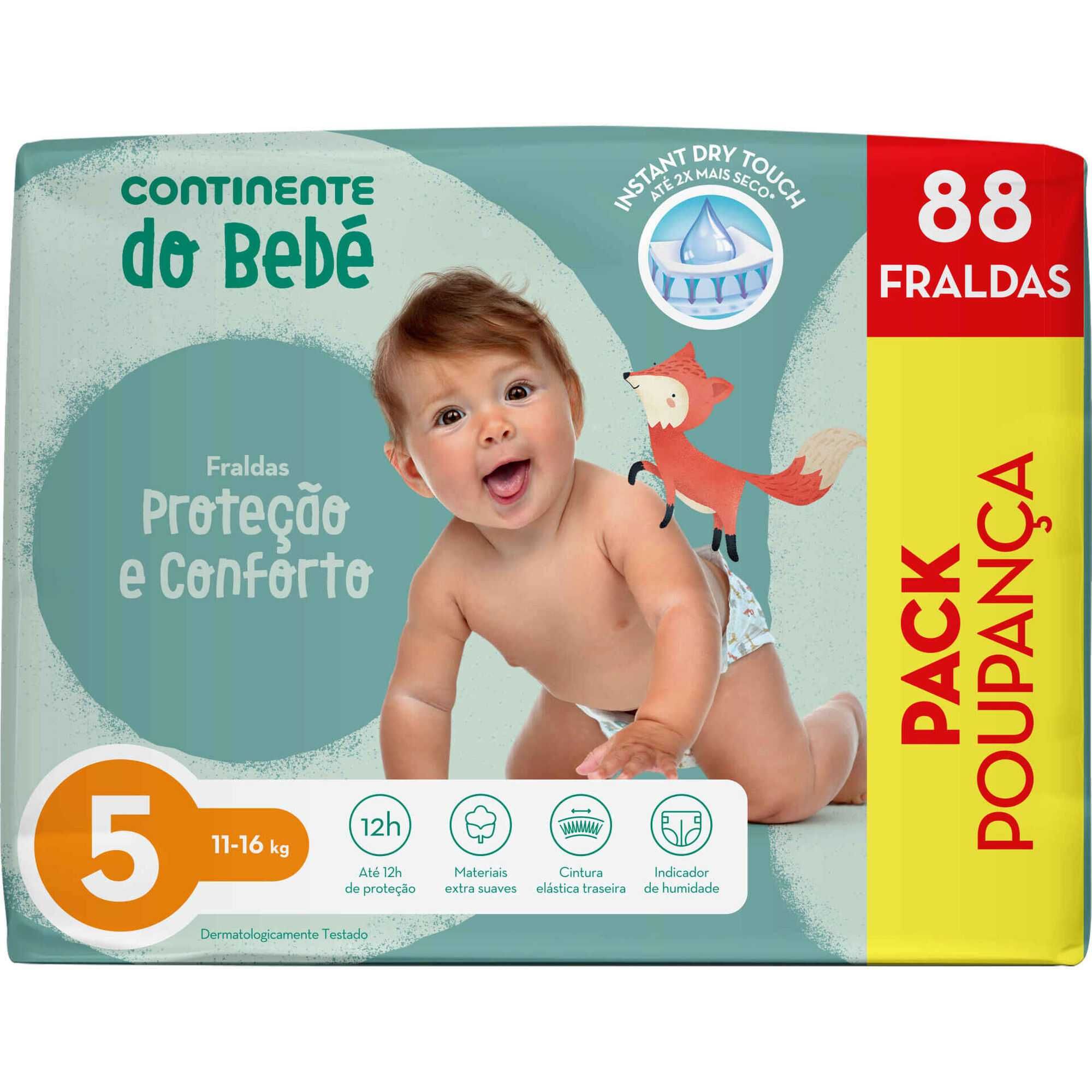3 packs = 266 fraldas (Proteção e Conforto 11-16kg T5)