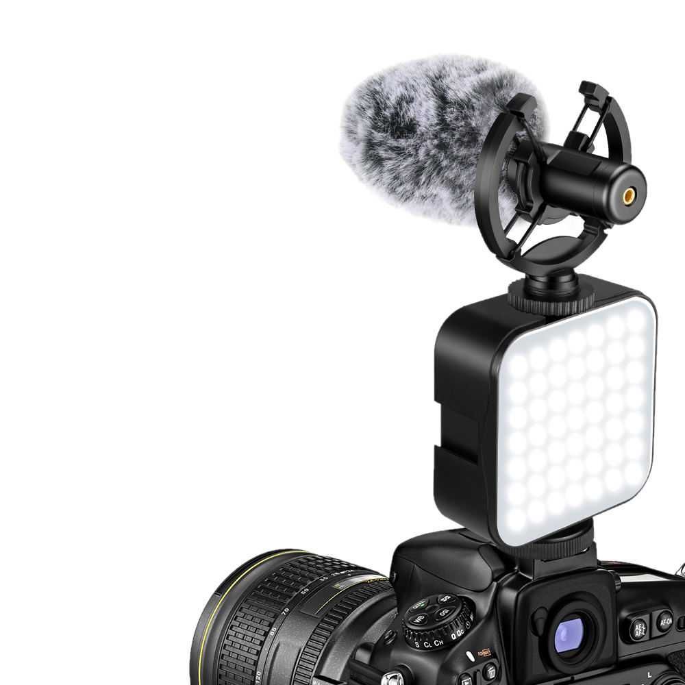 Mozos VLK1 Vlogging kit statyw, lampa, mikrofon zestaw do vlogowania