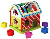 Drewniany Domek Sorter z klockami TKC510 Tooky Toy