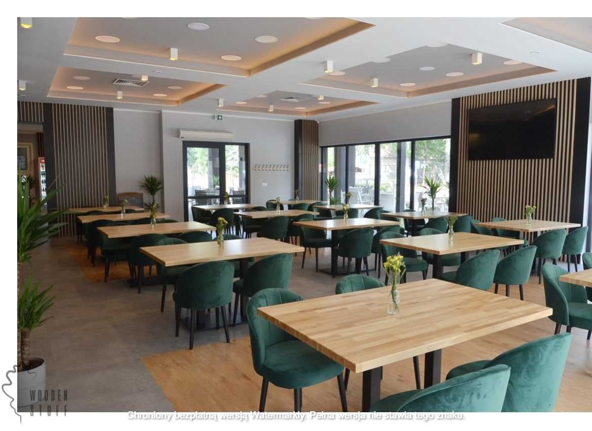 Dębowy stół do restauracji na jednej nodze stolik postument 60x60x3