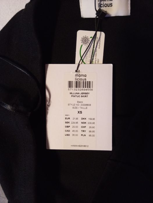 Czarna ciążowa spódnica XS Mamalicious