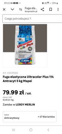 Fuga MAPEI Ultracolor PLUS 114 Antracyt