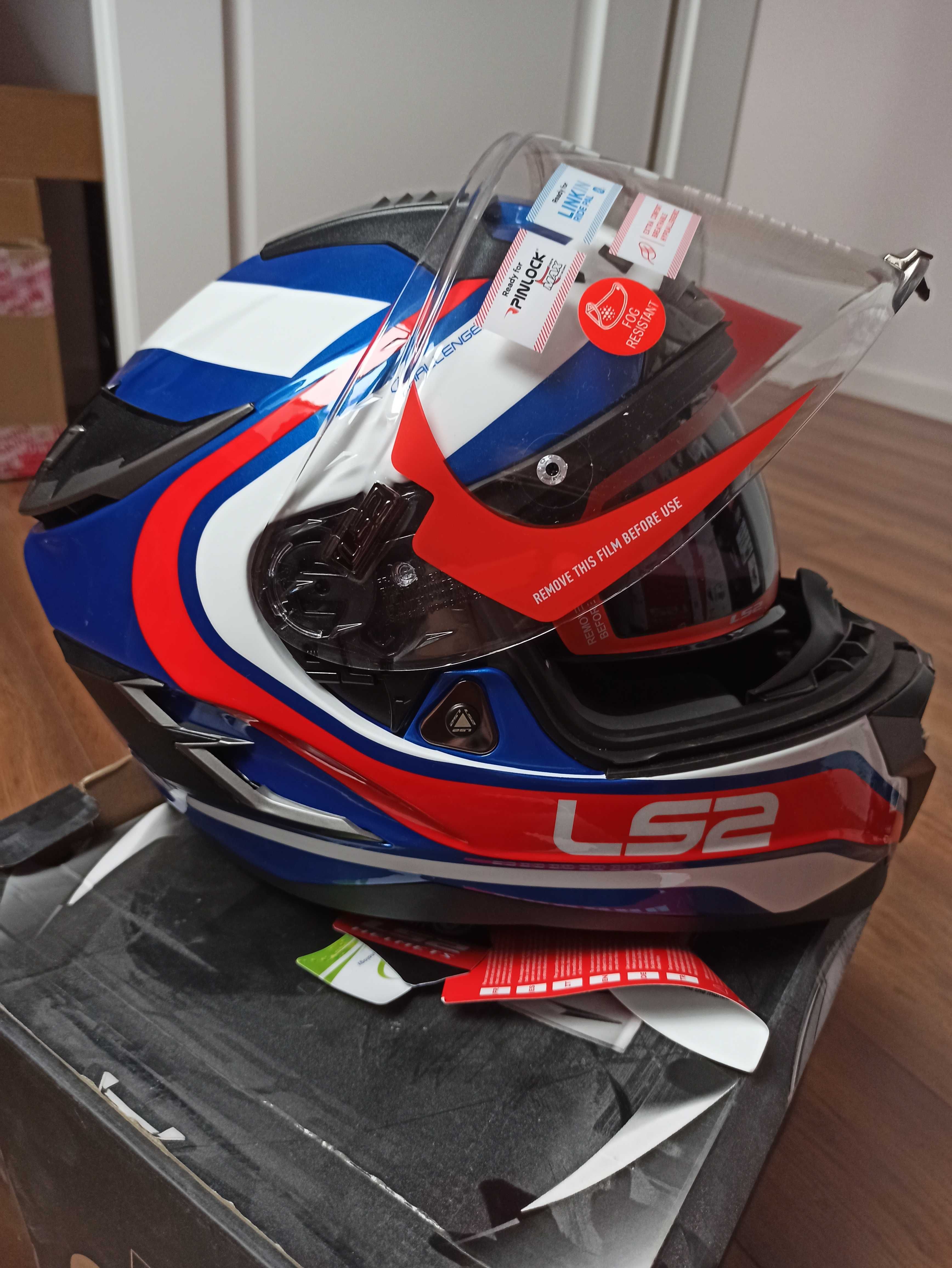 KASK LS2 model  FF327 CHALLENGER w grafice FUSION blue red r S