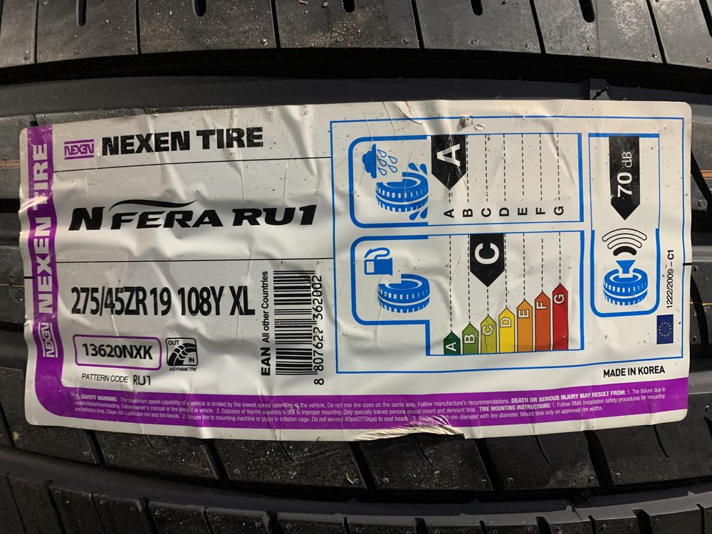 (8шт) нові 275/45R19 Nexen NFera RU1 (108Y) ліині шини