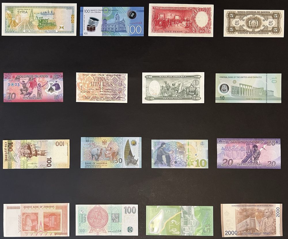 Банкноти, купюри країн світу від 300 до 400 грн шт