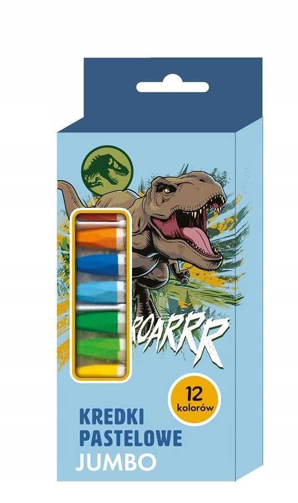 Kredki pastelowe Beniamin Jurassic Park 12 kolorów Dinozaury Jumbo