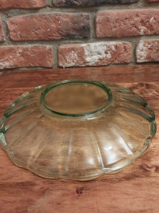 Patera i talerzyki Huta Niemen. Art Deco. Stare szkło.